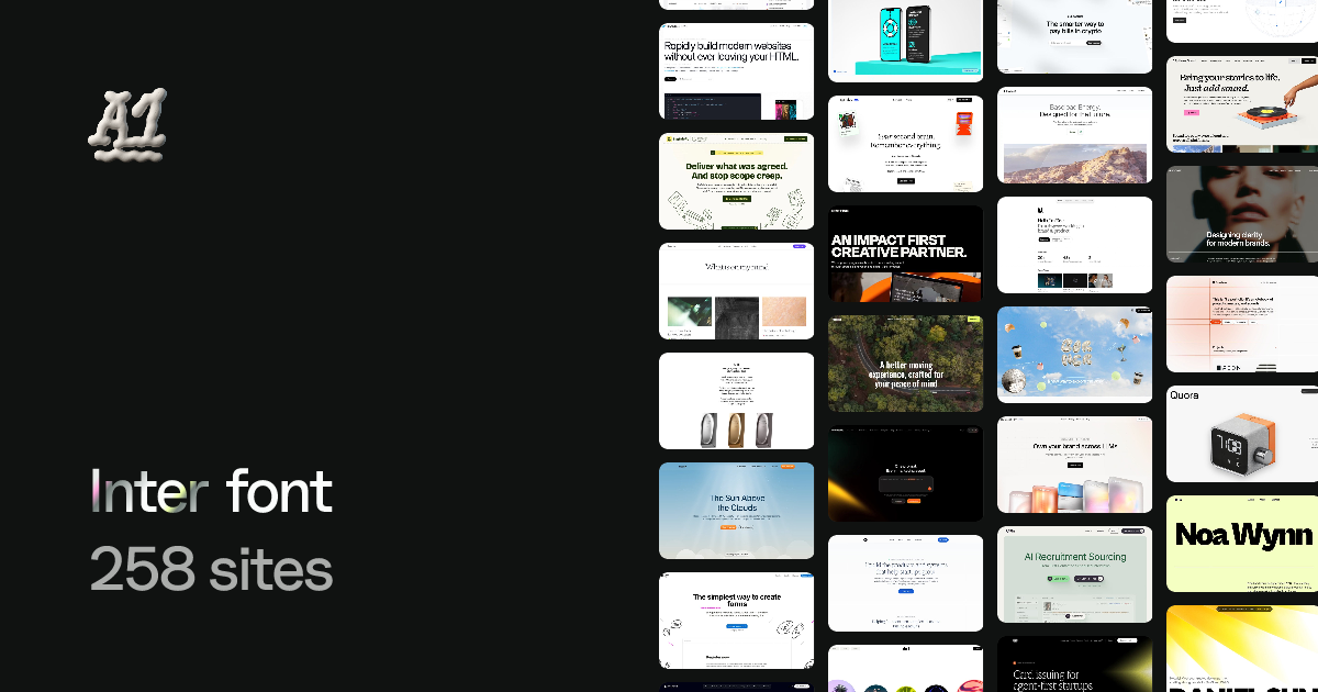 Websites using Inter font (215 examples) · A1 Gallery