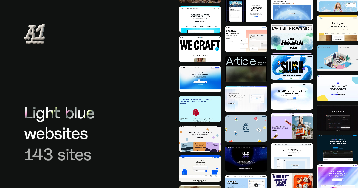 Light blue website design (135 examples) · A1 Gallery