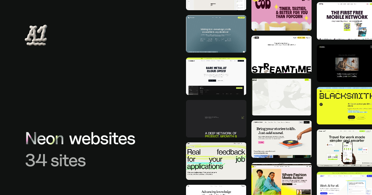 Neon website design inspiration (34 examples) · A1 Gallery