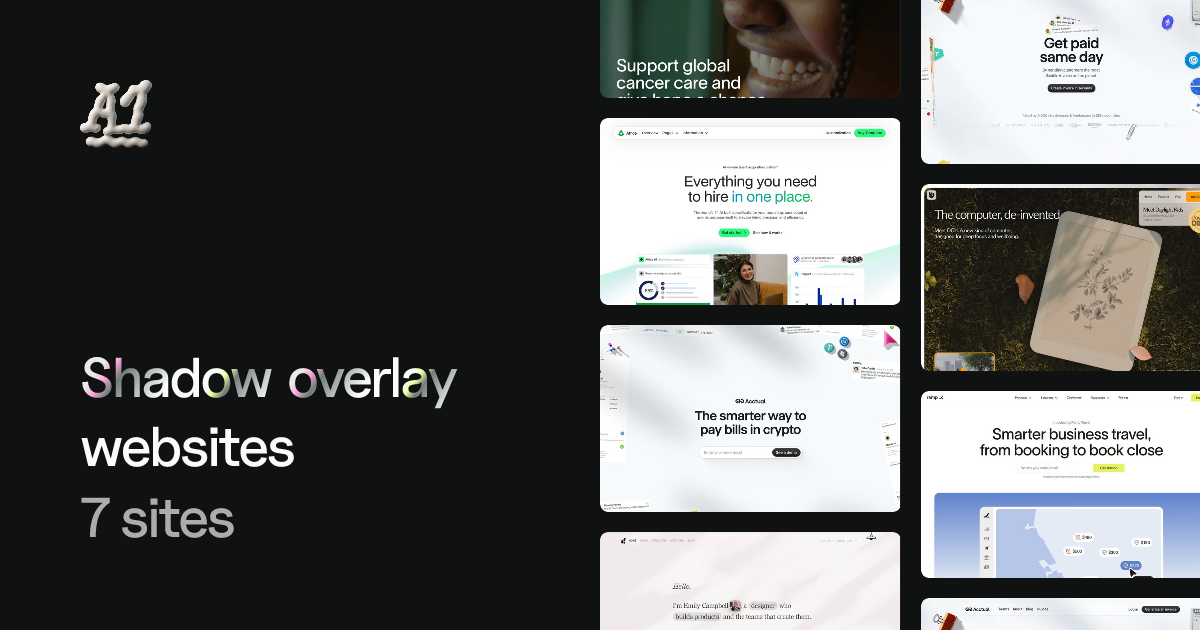 Shadow overlay website design inspiration (6 examples) · A1 Gallery