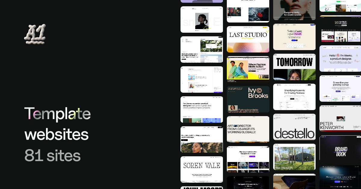 Template website examples (74 designs) · A1 Gallery