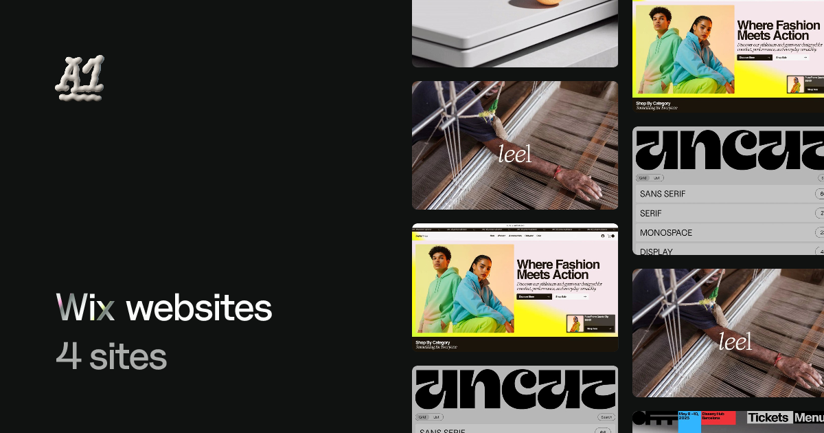 Websites built with Wix (3 examples) · A1 Gallery
